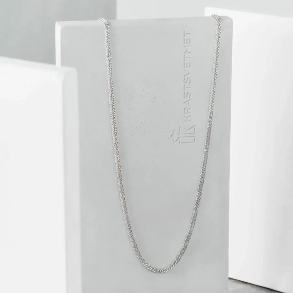 Цепь из серебра 925, плетение «Ромб двойной»